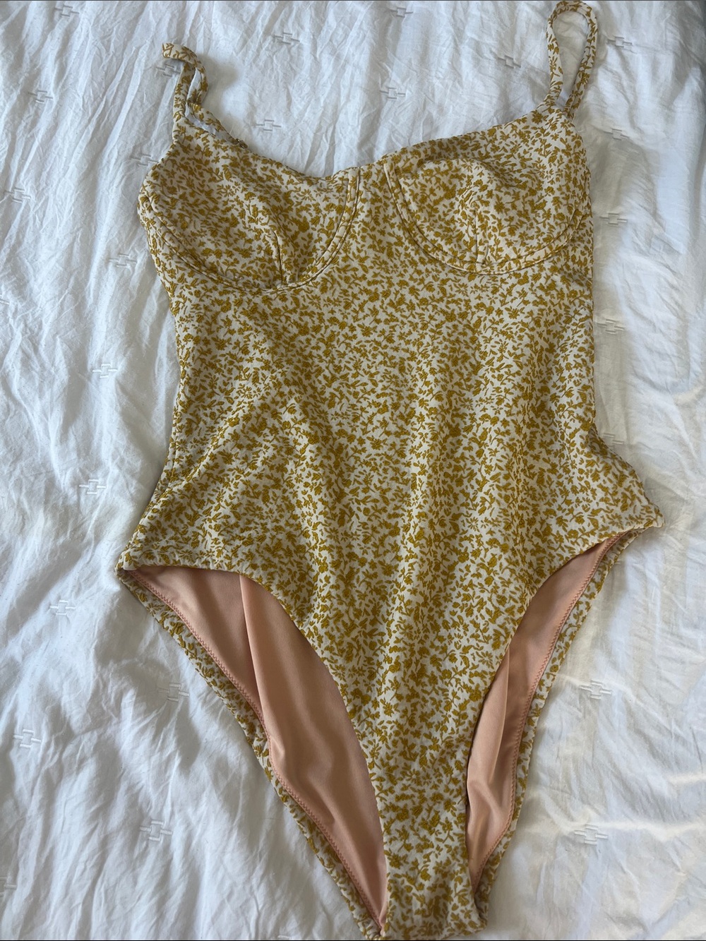 Madewell Yellow Floral One-Piece Swimsuit